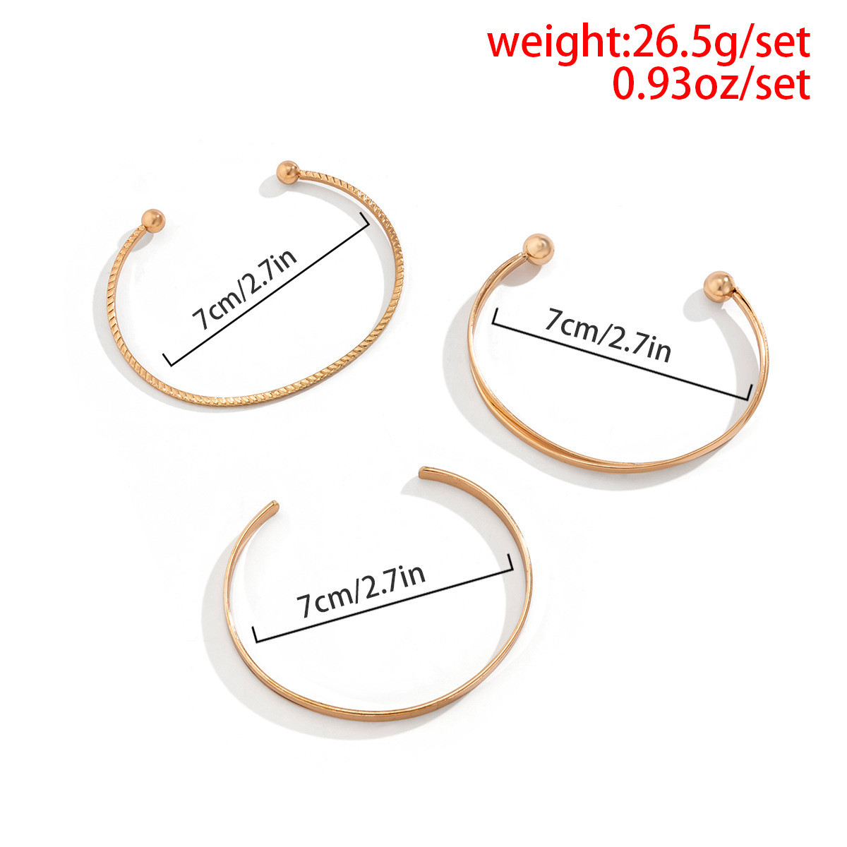 Fashion Geometric Iron Stripe Plating No Inlaid Bangle