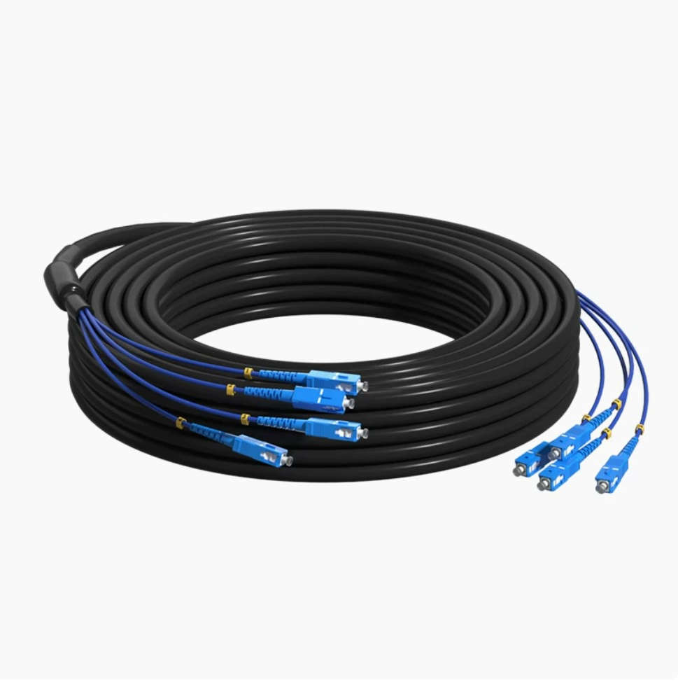 Ouxun 4-ядерный + 2*1,5 мм одномодовый наружный бронированный композитный оптический кабель 1m