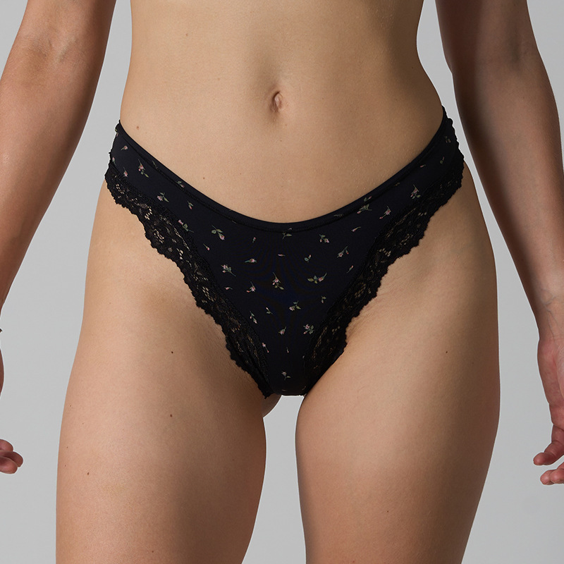 Skims Same Style Lace Briefs Kardashian High Elastic Lace Breathable Nude Skin-Friendly Triangle Floral Underwear