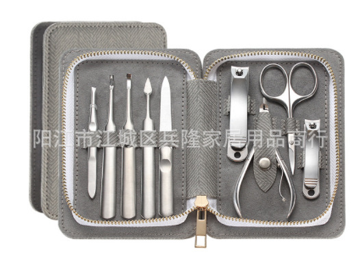 Source manufacturers high quality 9 pieces nail clippers nail clippers suit nail tools full set of manicure suit gift suit