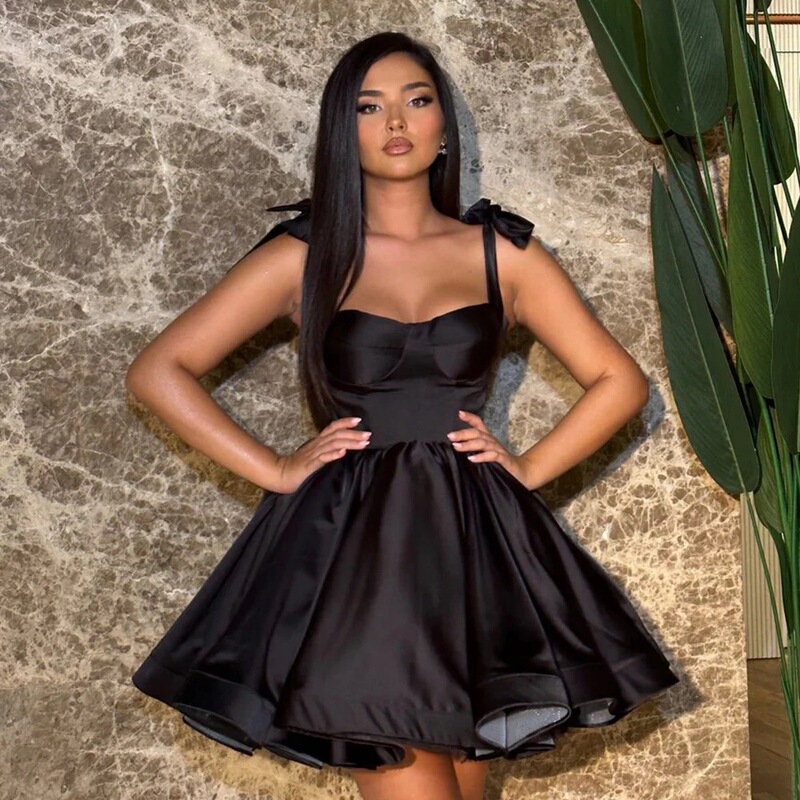Aliexpress Spaghetti Strap Dress for Prom Party, Short Puffy Skirt, Simple Design for Birthday, Student Art Exam Dress