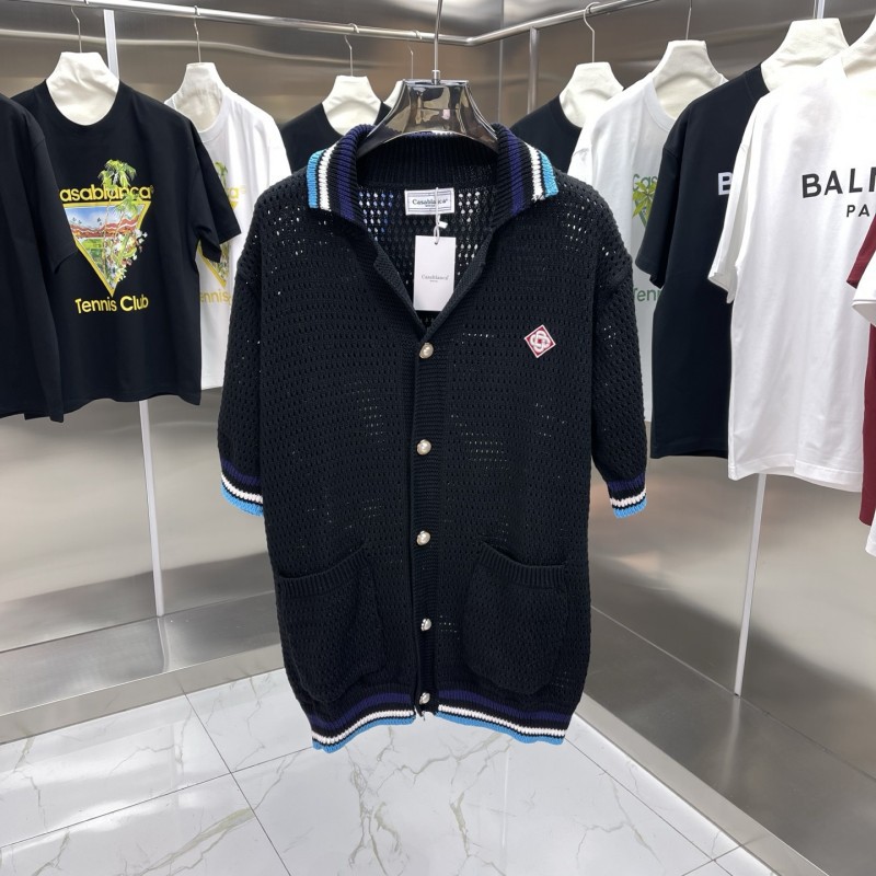 Comercio exterior casa Casablanca suéter suéter de manga corta jacquard cardigan polo pareja pantalones cortos traje