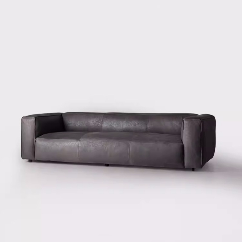 Viento tranquilo nórdico crema ligera lujo retro marrón línea directa sala de estar moderna simple tecnología francesa sofá de tela