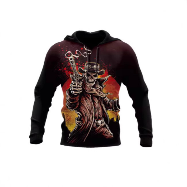 Women's Hood with Terror Skull Printed Men's Full 3D Printing Clothing Long Sleeve Top Informal Street Clothing Women's Hood with Terror Skull Printed Men's Full 3D Printing Clothing Long Sleeve Top Informal Street Clothing