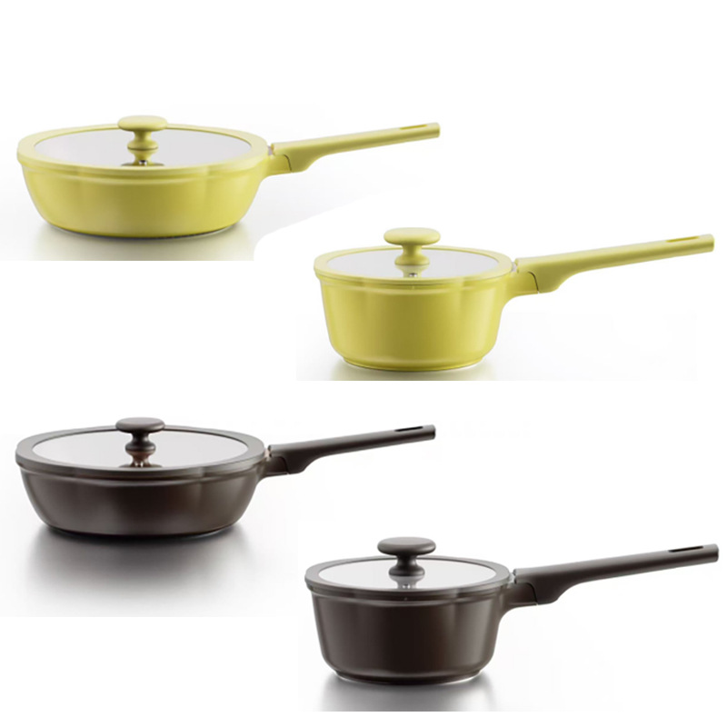 Transfronterizo lujoso ligero de mármol set de 10 piezas de ollas de regalo caja de regalo de aleación de aluminio de aluminio potset de leche