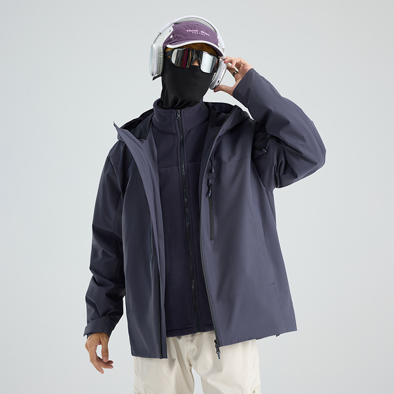 Área azul azul azul con la misma armadura serie de traje de asalto 3 en 1 al aire libre impermeable al aire libre abrigo de montaña desmontable