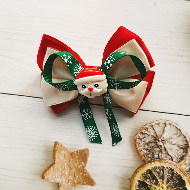 Fashion Style Fashion Bow Knot Snowflake Cloth Hair Clip