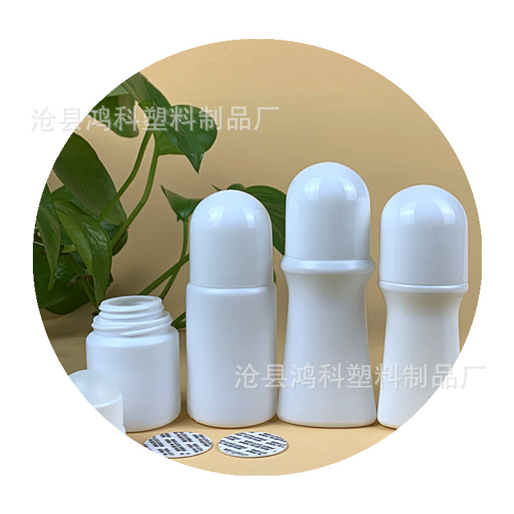 En stock 50ml 30ml masaje de cuentas aceite esencial líquido rodillo bola botella PE plástico grano limpie botella grano