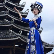 贵州苗族服装女异域风情少数民族服饰壮族土家族舞蹈演出服套装新