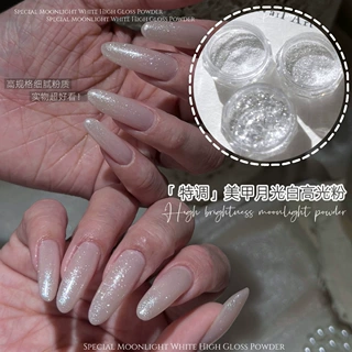 月光白高光粉美甲饰品网红爆款超薄细腻高亮欧泊粉钻石粉指甲闪粉