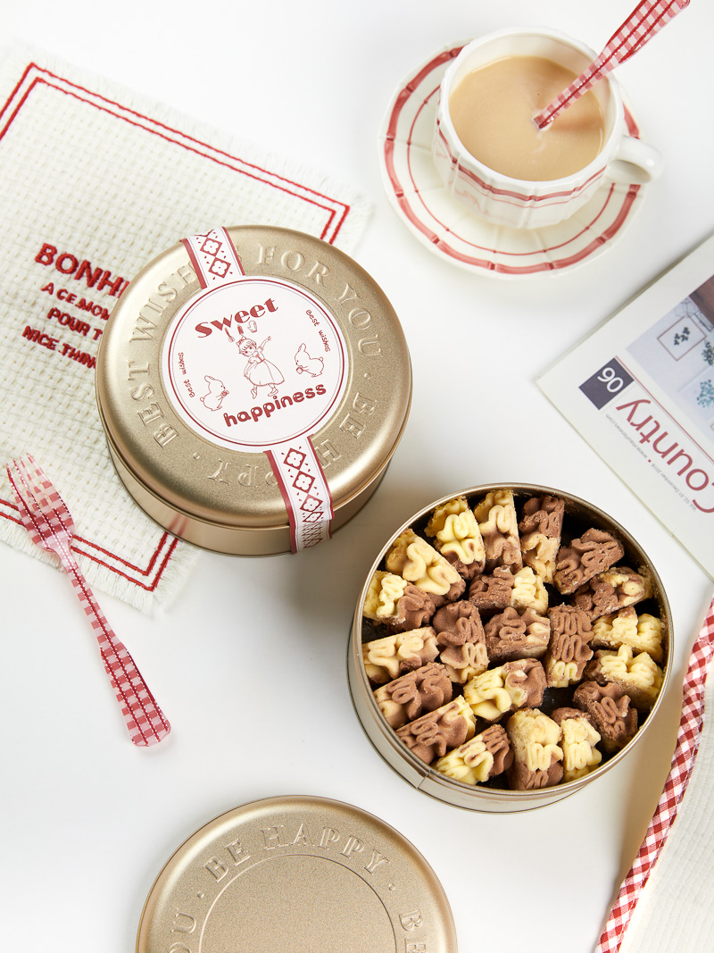 Caja de galletas de Navidad caja de hierro horneado pastel de Año Nuevo dulces latas de cacao frágil
