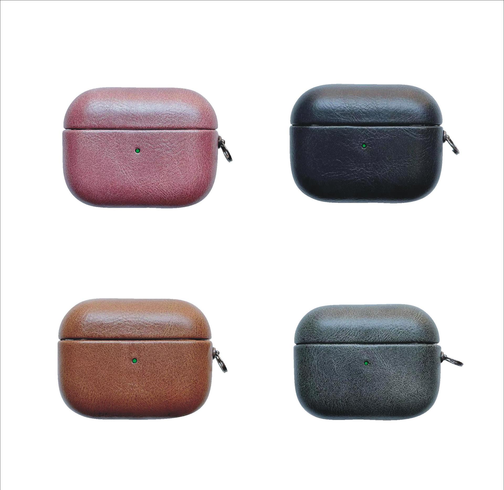 适用于airpodspro保护套PU油纹疯马苹果蓝牙耳机贝壳纹耳机盒