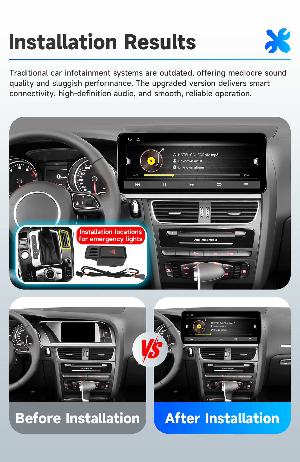 Suitable for 09-16 Audi A4 A5 S5 car central control display large screen Carplay vehicle smart navigation