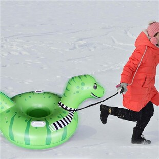 Thickened Winter Ski Tire Inflatable Dinosaur Ski Seat Kidsren's Snow Drag Ring Sliding Pvc Wear-Resistant Tire