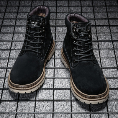 5818 Men's Shoes Riding boots outdoors Tooling boots Autumn and winter Gaobang cowhide Round Large Cross border leisure time Boots Bootie