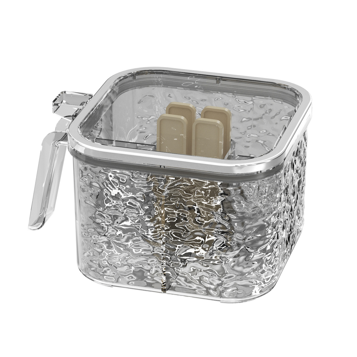 Caja de condimento hogar cocina encimera de alta gama integrada multi-rejilla combinación conjunto sal MSG condimento tarro caja de almacenamiento