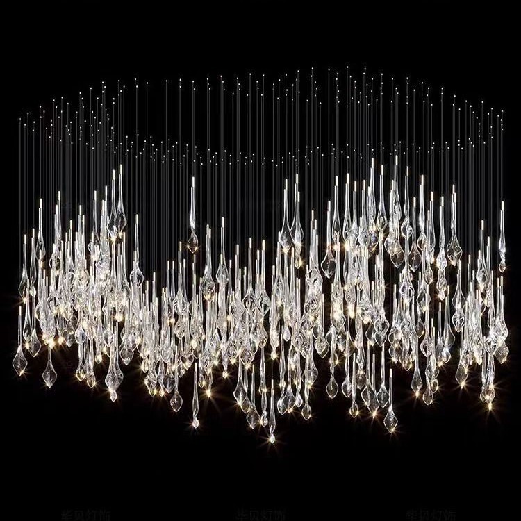 Hotel Lobby Sales Department Banquet Hall Restaurant Private Room House-Shaped Lighting Project Art Glass Pendant Decoration Hanging Light