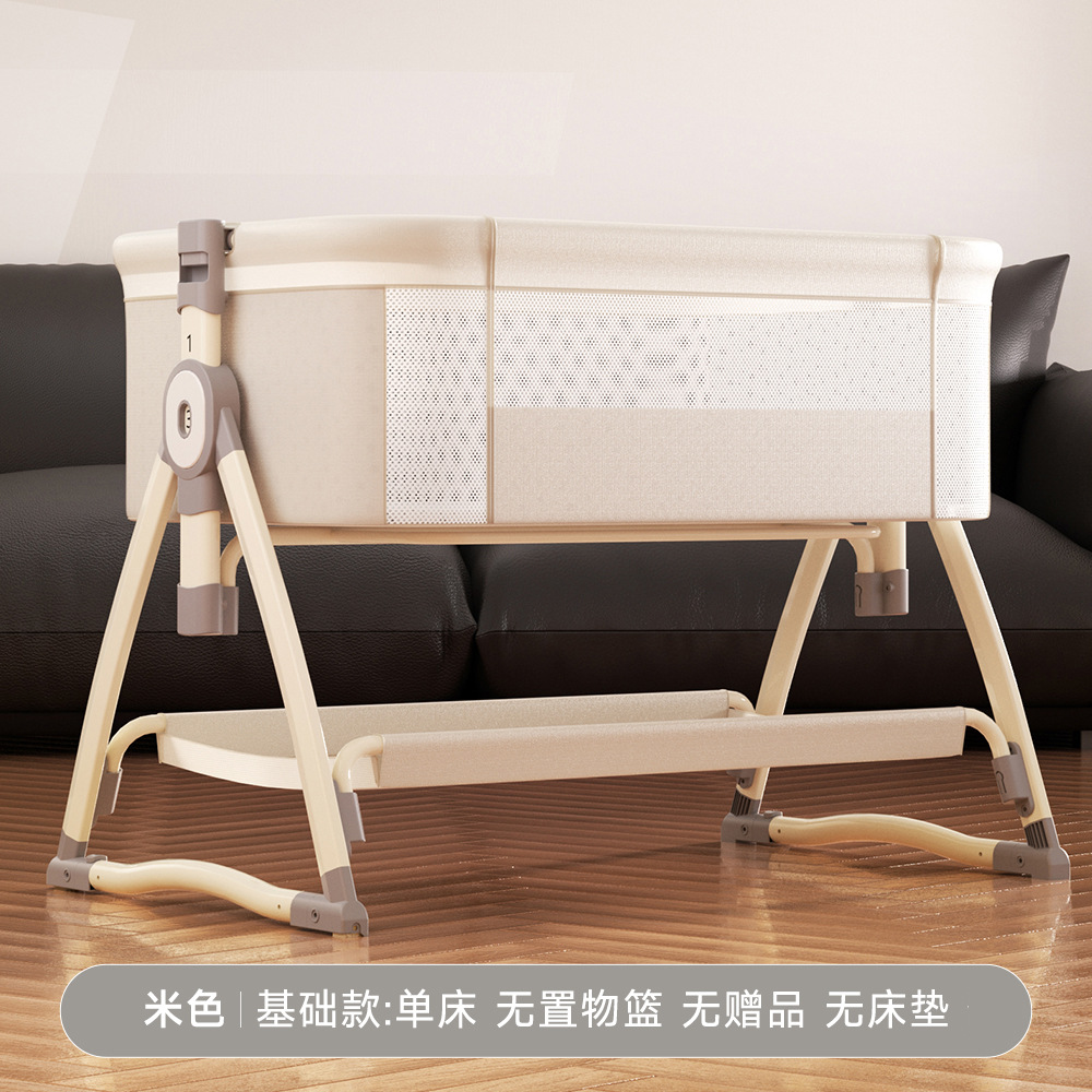 Cama de bebé móvil multifuncional cama de cuna plegable para recién nacidos mesa de pañales portátil empalmado cama grande cama de bebé