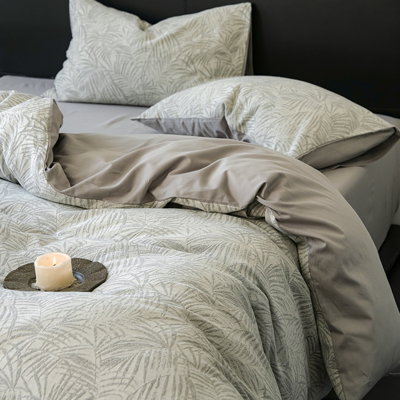 60 años de lujo ligero algodón cama de cuatro piezas set 100 algodón de tres capas de hilo de cama de alta calidad colcha sábanas dormitorio cama gaza