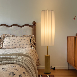 Wabi-Sabi Zen Floor Lamp Bedroom Living Room High-End B&B Bedside Decoration Atmosphere Wood Grain Vertical Floor Lamp