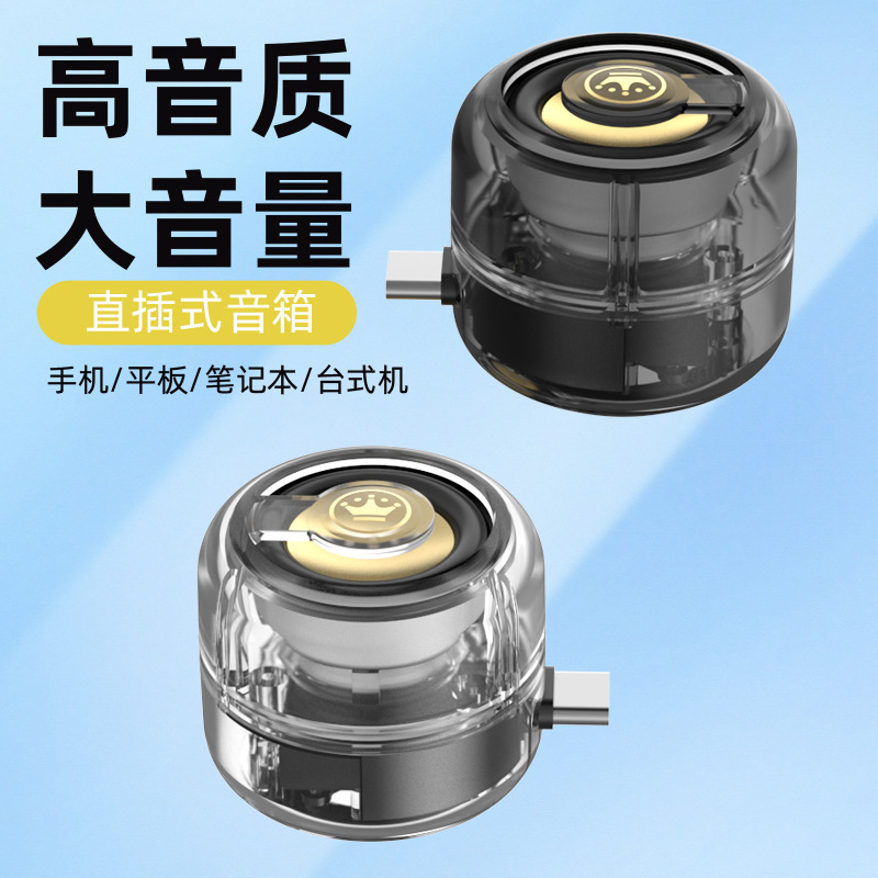 Cross-Border Plug-In Small Speaker Type-C Mobile Phone Mini Player Portable Audio Wholesale External Subwoofer