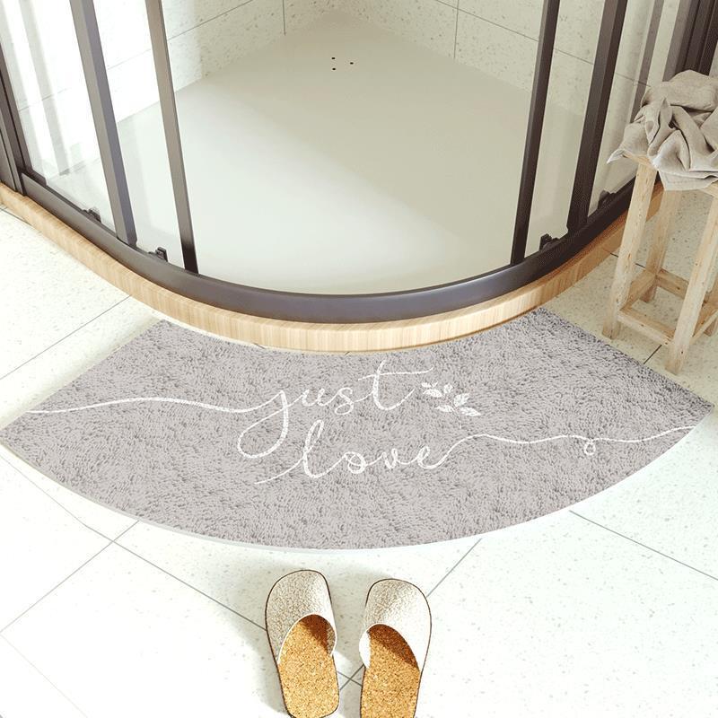 Curved Floor Mat at the Bathroom Door, Shower Room, Personalized Creative Absorbent Carpet, Bathroom Dry and Wet Separation Non-Slip Foot Mat Curved Floor Mat at the Bathroom Door, Shower Room, Personalized Creative Absorbent Carpet, Bathroom Dry and Wet Separation Non-Slip Foot Mat