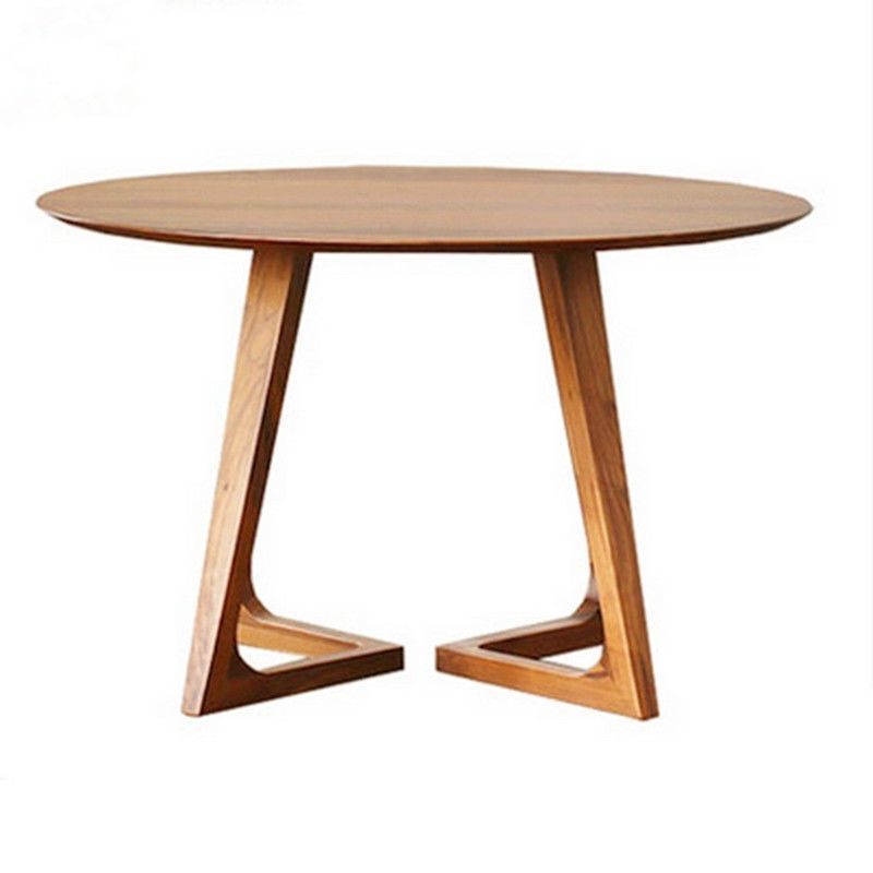 Nordic Light Luxury Solid Wood Round Dining Table Home Balcony Leisure Table and Chair Hiroshima Chair Combination Cafe Reception Negotiation Table