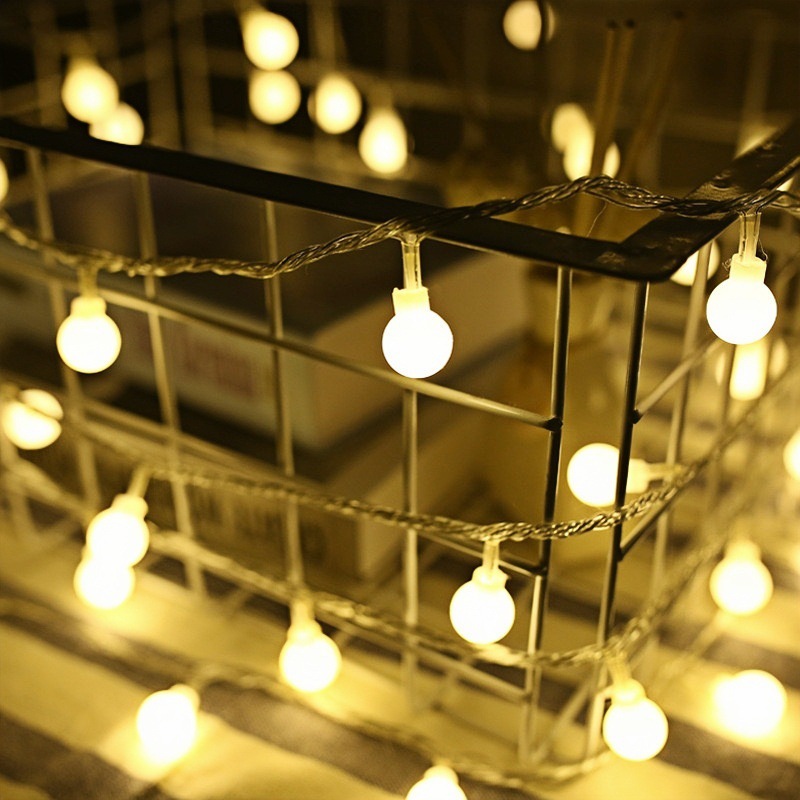 Lámpara de bola esmerilada LED cadena de decoración de cumpleaños de boda cadena de luz solar gypsophila decoración de vacaciones de Navidad al aire libre