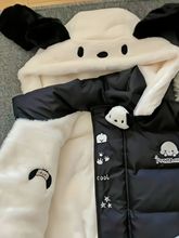 双面穿羊羔绒黑色棉服棉衣女冬季小个子可爱面包服加厚兔耳朵外套