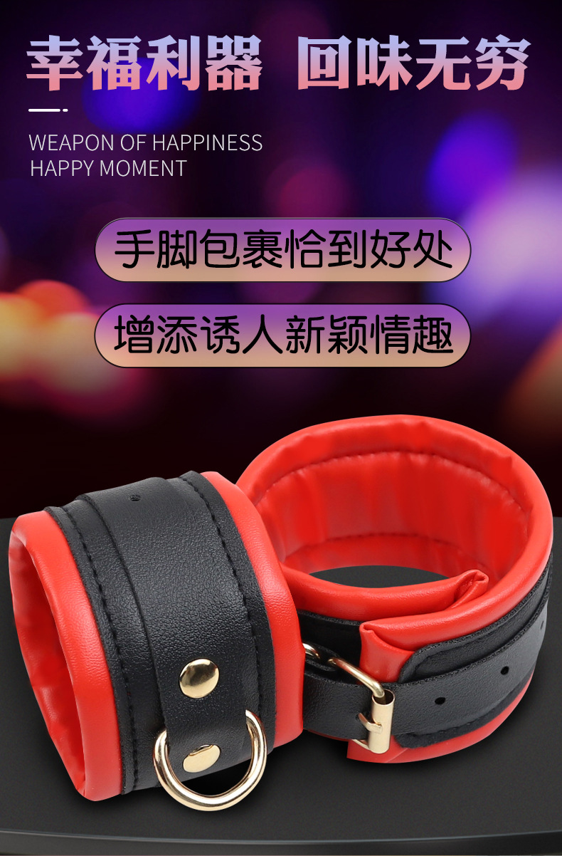 SM One-Line Adjustable Restraint Set with Contrasting Handcuffs and Heart-Shaped Red Candle — detail image 6