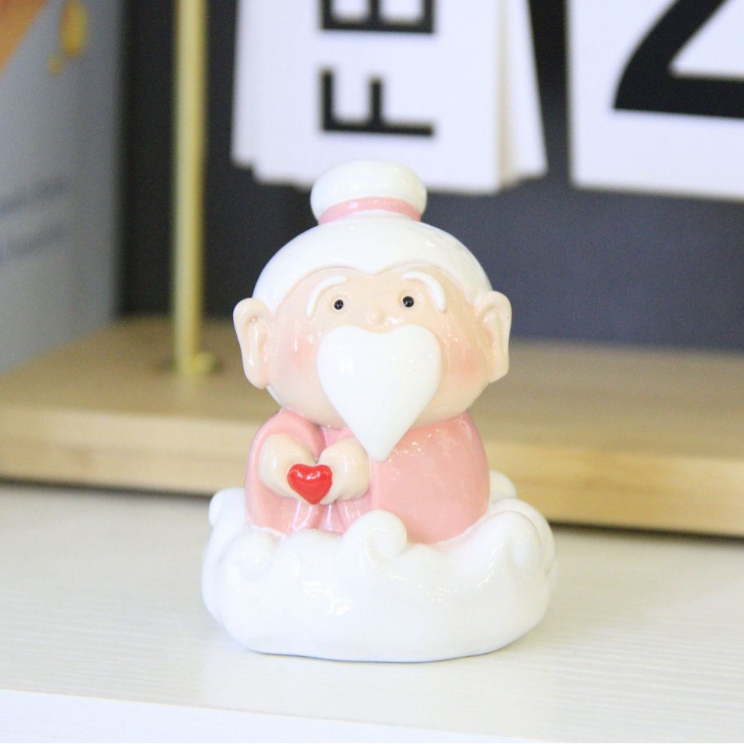 Estación de trabajo creativa Adoración a la estatua de Guanyin Buda Pequeño Dios de la riqueza Mesa de automóviles Pequeños adornos Guozhao Meditación Regalo de curación