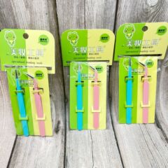 カラーピンセット化粧道具マカロン小清新尖頭エルボ厚いステンレスピンセット学生