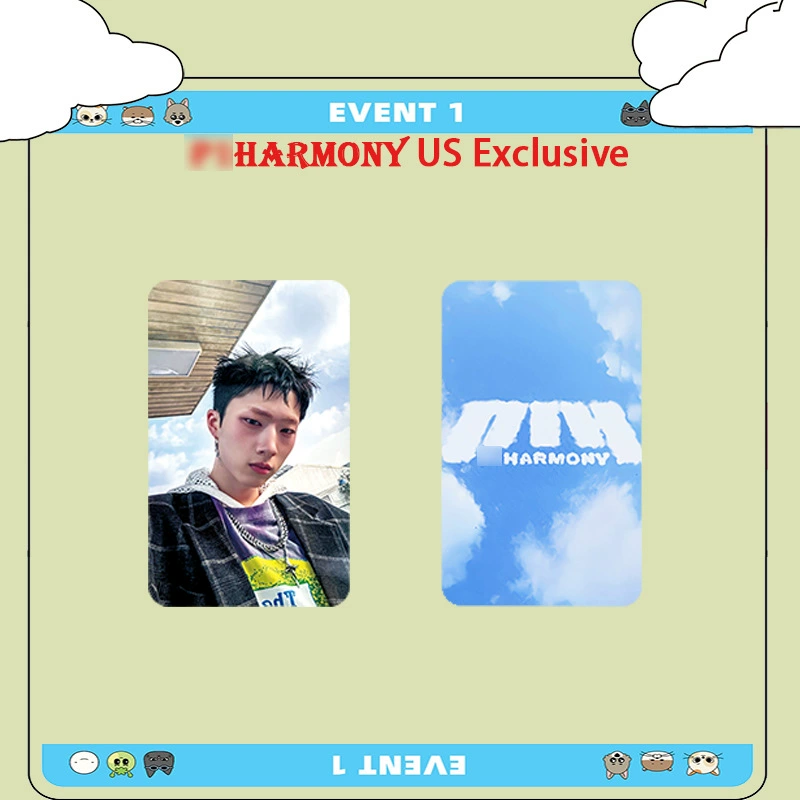 Набор фотокарточек (P1HARMONY DUH! US Exclusive), 54×85 мм, 6 шт., двусторонняя медная бумага