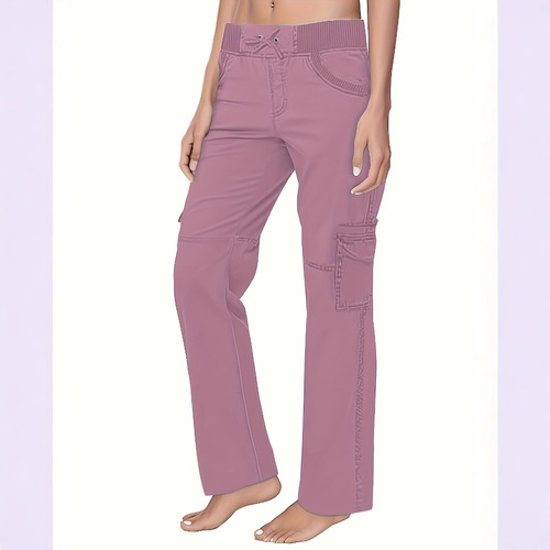 Women's Relaxed Fit Slimming Loose-fitting Casual Multi-Pocket Solid Color Pants - EU 2025 Fashion