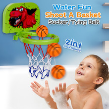 跨境婴幼儿戏水洗澡玩具浴室篮球浮力篮球迷你篮球框环保麦秆颗粒