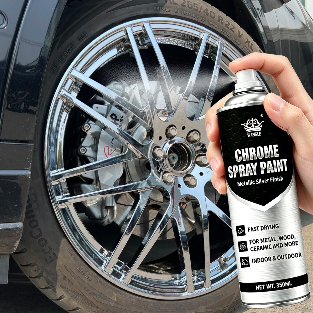 Chrome-plated self-painting stainless steel spray paint, rust-removing metal anti-rust paint, galvanized electroplated silver paint, silver-colored paint