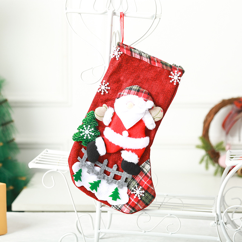 Christmas Cute Snowman Elk Cloth Party Christmas Socks 1 Piece display picture 3
