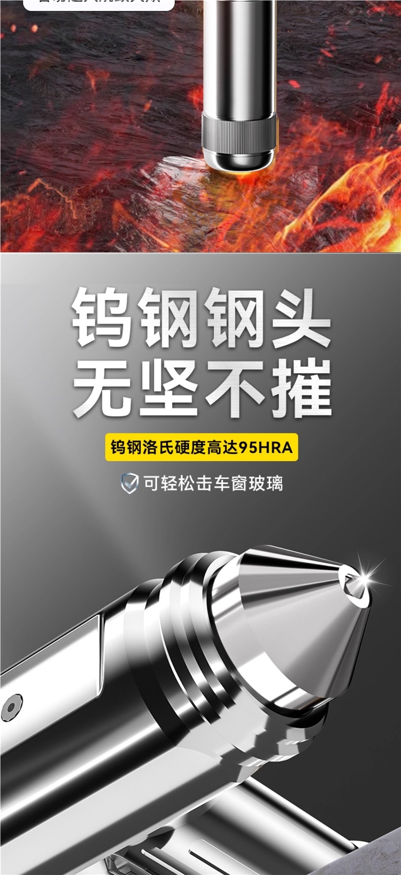 4-in-1 Car Safety Hammer, Window Breaker with Cutter