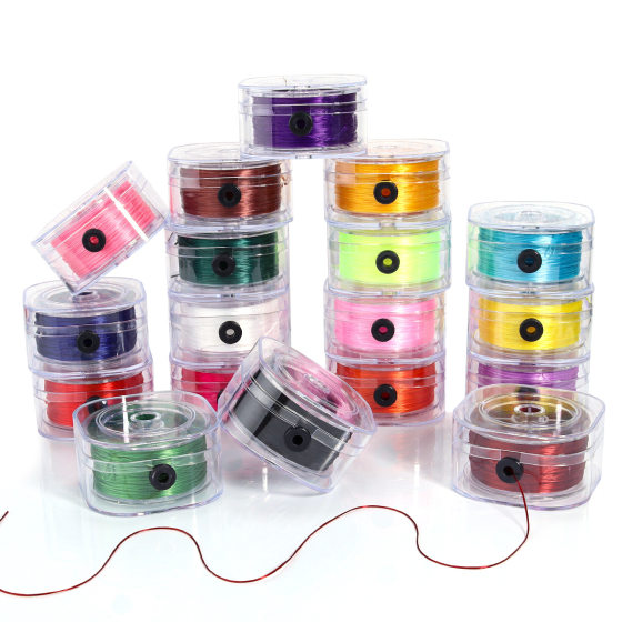 Square box flat silk elastic line crystal line DIY color Buddha bead line elastic rope bracelet necklace material jewelry accessories