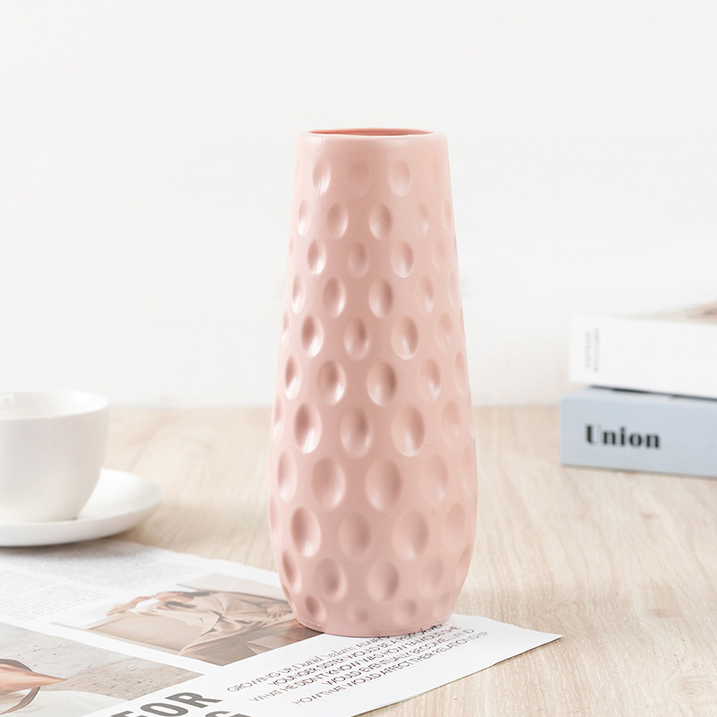 폴카 도트 꽃병 핑크