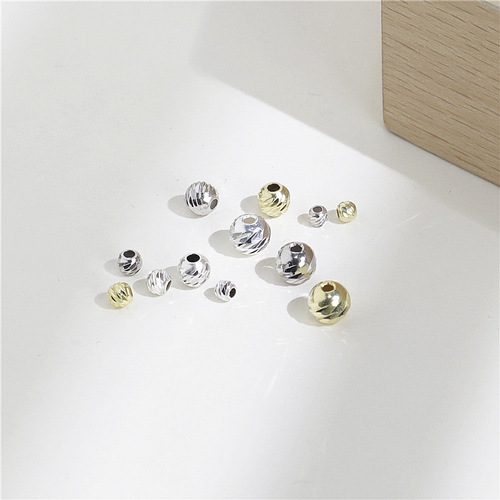 S925 sterling silver flower beads DIY production of pearl bracelet necklace watermelon beads loose beads spacer beads accessories jewelry materials
