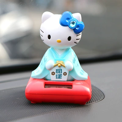 Interior Fashion, Car ornaments - blue-kimono-kitty-solar-model