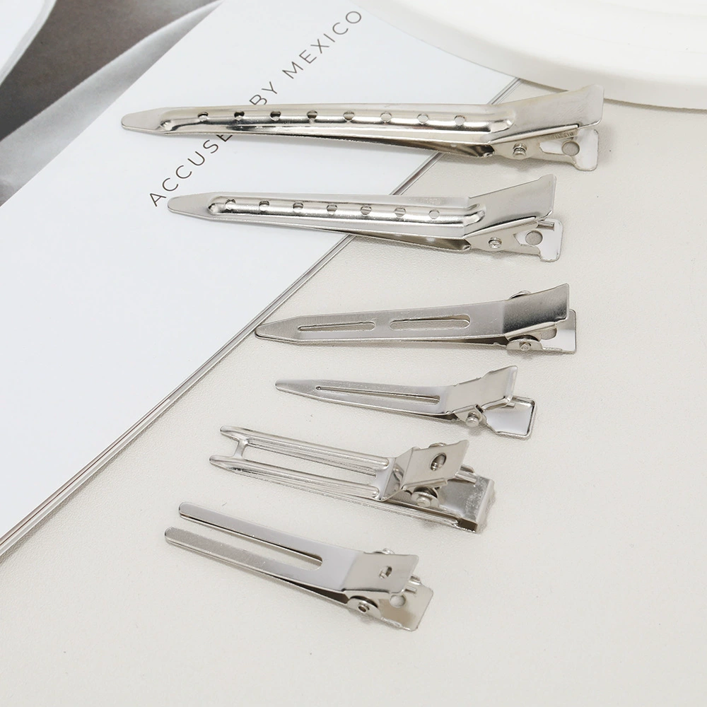 Прямые поставки с фабрики металлическая одинарная вилка утка зажим для счета салон красоты инструмент челка зажим Amazon Горячая двойная вилка зажим оптом