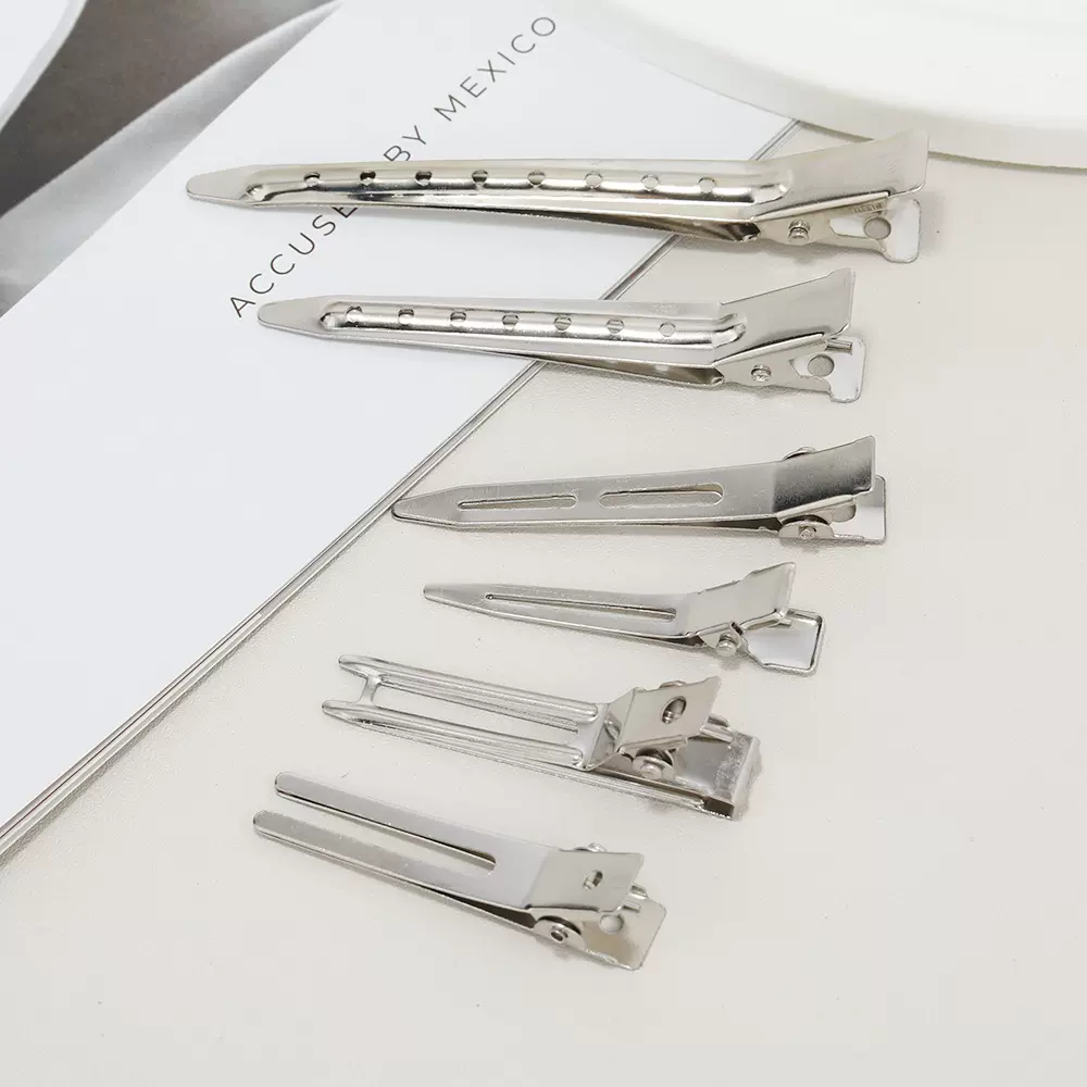 厂家直供金属单叉鸭嘴夹美容美发工具刘海夹亚马逊热销双叉夹批发