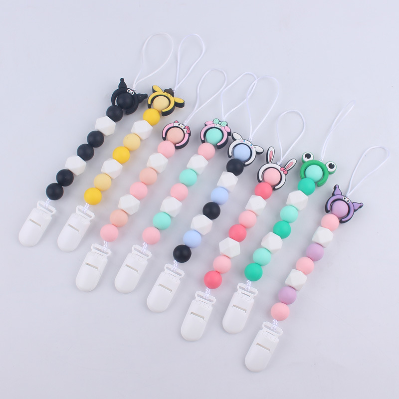 Comercio exterior Amazon nuevo bebé chupete cadena pezón cuerda silicona mordedor cadena anti-caída