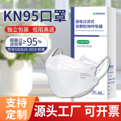 Kn95マスク使い捨て立体四階3d女性高颜値成人魚口柳葉防塵男工場独立包装