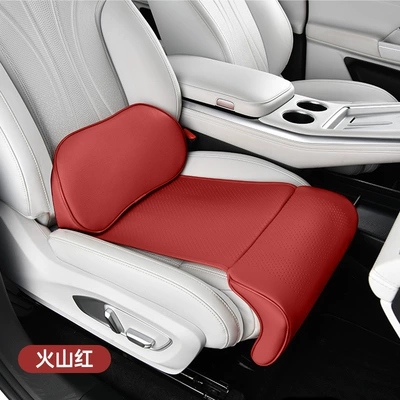 foot support, suitable for all seasons, Seat cushion, seat cover - dot-pattern-leg-rest-integrated-lumbar-supportwine-red