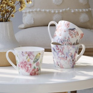 High Bone China Japanese Style Fresh Ceramic Mug Flowers and Birds Flowers and Flowers Afternoon Tea Cup Office Household Water Cup Coffee Cup