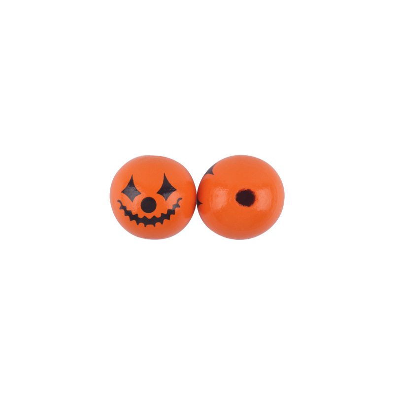 20mm Halloween impresión en color de cuentas madera creativa DIY joyería bebé chupete cadena mordedor pulsera pequeños accesorios