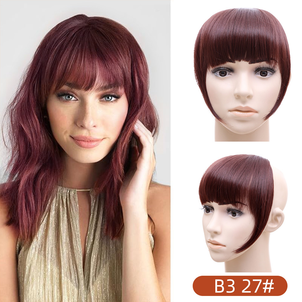 Comercio exterior peluca Liuhai pelucón mujer sin rastro fibra química cinturón de antepasados una pieza de espesamiento Qi Liuhai extensión al por mayor